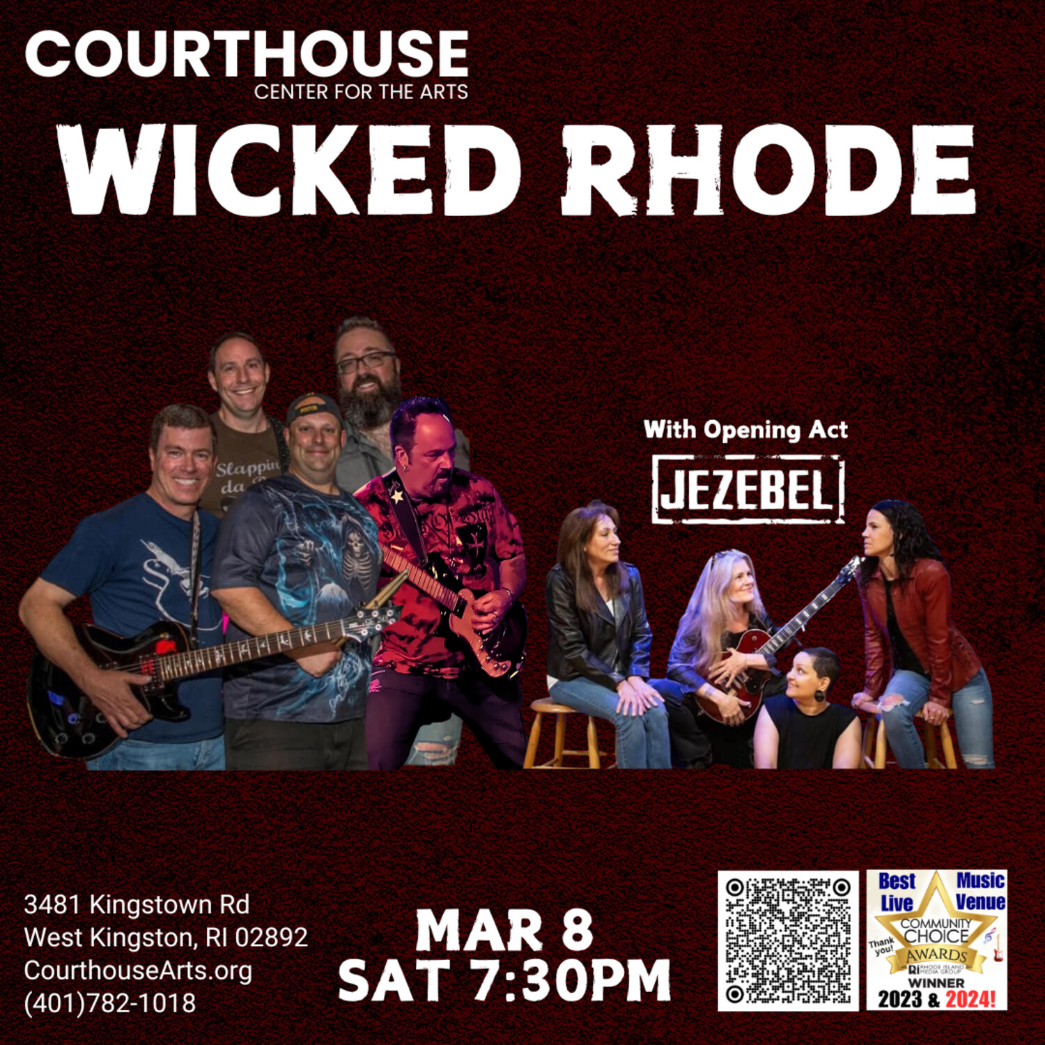 Wicked Rhode w/ Opener JEZEBEL 38 SAT 730pm News